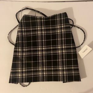 Halter top, crop top, tube top. Black and white plaid. NWT Size medium